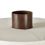 Top interior view of Fordham Floor Lamp shade showing cylindrical iron frame inside linen shade