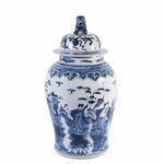 Blue & White Temple Jar W/ 8 Immortals Motif image 3