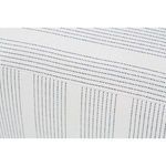 Close-up focusing on the fabric's striped pattern alignment on the Dena Ottoman