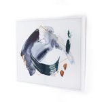 Carbon By Beth Winterburn painting, angled from side, emphasizing framed canvas depth and colors