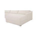 Close-up on chaise end of Farrow Sectional highlighting gently rounded arm and textured fabric