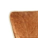 close-up detail of pillow corner showcasing beige piped edge and rich velvet fabric texture
