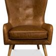 Product Image 1 for Mckinley Wing Chair, Columbia Brown Lthr from Sarreid Ltd.