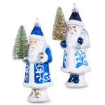 Product Image 1 for Lucien 5.5" Santa with Tree Ornament, Set of 2 from Raz Imports