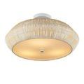 Downward view revealing round white diffuser panel covering light source