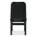 Angled top rear view focusing on curved high back and padded vegan leather seat