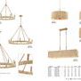 Product Image 1 for Abaca 5 Light Linear Chandelier In Satin Brass With Abaca Rope from Elk Lighting
