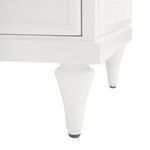 Detailed view of tapered cabinet foot with protective glider