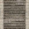 Mika Charcoal / Ivory Rug with dark charcoal horizontal stripes and textured tribal-inspired ivory border
