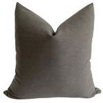 Peppercorn gray pillow cover in a smooth woven fabric with solid neutral gray color