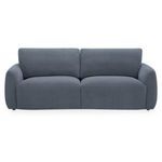 Callie Sofa in soft blue-grey fabric with high supportive back and angled arms