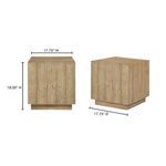 Jasper accent table with illustrated dimensions showing 18 inches high, 17.75 inches wide and deep.