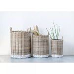 Product Image 1 for Wren Beige Rattan Baskets With White Dipped Base & Handles (Set Of 3 Sizes) from Creative Co-Op