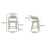 Product dimensions graphic showing front and side measurements of Martens Stool