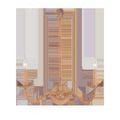 Saxon Double-Light Tan Wall Sconce with rattan wrapping and two candle-style bulbs
