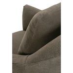 Armrest close-up revealing soft fabric texture and stitching on Noel Slip Swivel Chair