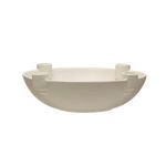 Product Image 1 for Stella 10-3/4" Round White Stoneware Bowl Taper Holder from Creative Co-Op