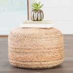 Product Image 1 for Mesa Beige Solid Round Pouf from Jaipur 