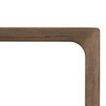 Close-up top view of Henry Coffee Table corner showing curved edge detail and oak grain texture