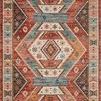 Traditional Zion Red / Multi Rug with southwest-inspired geometric patterns in red, blue, cream, and brown