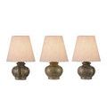 Three Piccolo Mini Table Lamps in a row showing color and veining variations.