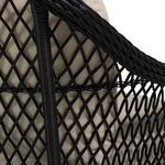 Repetition of black woven frame close-up with diamond mesh and cushion support on Soho Woven Sofa