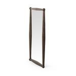 Declan Wall Mirror shown from a narrow side profile emphasizing tapered wood frame depth