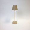 Vera Sand Poldina Mini Table Lamp viewed from top showing flat shade surface and round switch