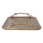 Product Image 2 for Cast Aluminum Tray with Handles, Gold Finish from Creative Co-Op