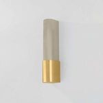 Somersville Wall Sconce angled side view highlighting smooth bronze glass and polished brass base