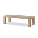 Abaso Dining Table angled view showing thickness and squared legs depth