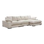 Plunge slipper chair viewed from right-front angle showcasing chaise on the right side