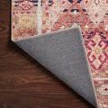 Layla Magenta Multi Rug corner flipped to reveal its dark gray non-slip backing