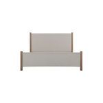 Warren Bed with beige upholstery from front angle identical to primary image but closer crop