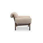 Isolated side profile of Cardero chair showing arm fold details and frame structure