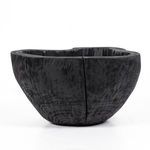 Side profile of larger bowl with emphasized vertical split and smooth wood finish