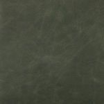 Distressed leather upholstery in muted sage green with visible grain lines