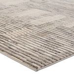 Close-up of textured striped pattern and soft pile edges on Gravity rug