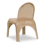Rear view of Kendall chair highlighting rounded wicker backrest and iron frame