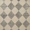 Francis Beige / Charcoal Rug with diamond and grid pattern in neutral beige and charcoal hues, made of 100% wool.
