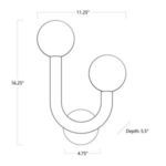 Line drawing with exact product dimensions showing 16.25 inches height and 11.25 inches width