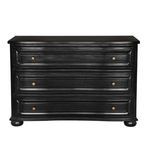 Lauren Dresser front view with curved lower drawer front and brass knobs