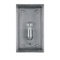 Front view of Royster Outdoor Wall Sconce with unlit bulb inside clear glass