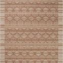 Ari Natural Ivory Rug with geometric tribal patterns in ivory on a warm natural beige background, bordered with diamond mo...