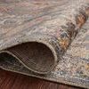 Close-up of rolled edge showing texture and stitch detailing of the woven rug fibers