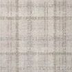 Ivory flatweave area rug with a timeless plaid pattern in soft beige and taupe hues