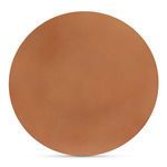 Overhead view of stool emphasizing flat circular top and consistent terracotta color