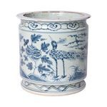 Product Image 3 for Blue & White Orchid Pot Bird Motif from Legend of Asia