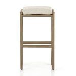 Front view of Kyla Washed Brown Outdoor Bar Stool with cushion