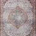 Wynter Red Multi Rug with intricate central medallion and ornate floral border in muted reds, blues, and cream